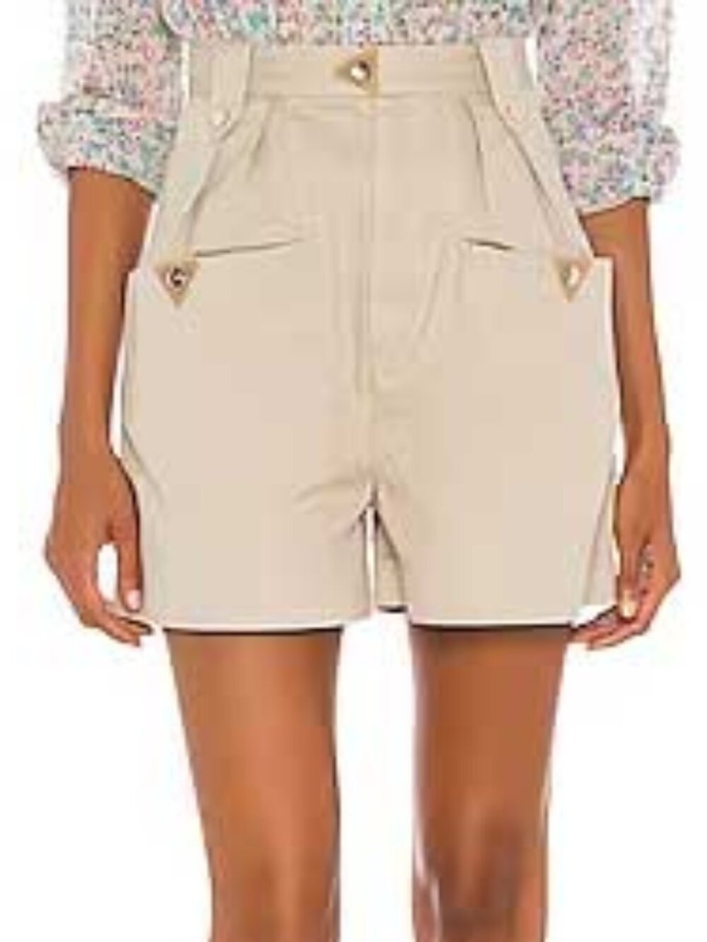 Isabel Marant Étoile Palino Suede-trimmed Cotton Shorts in Khaki